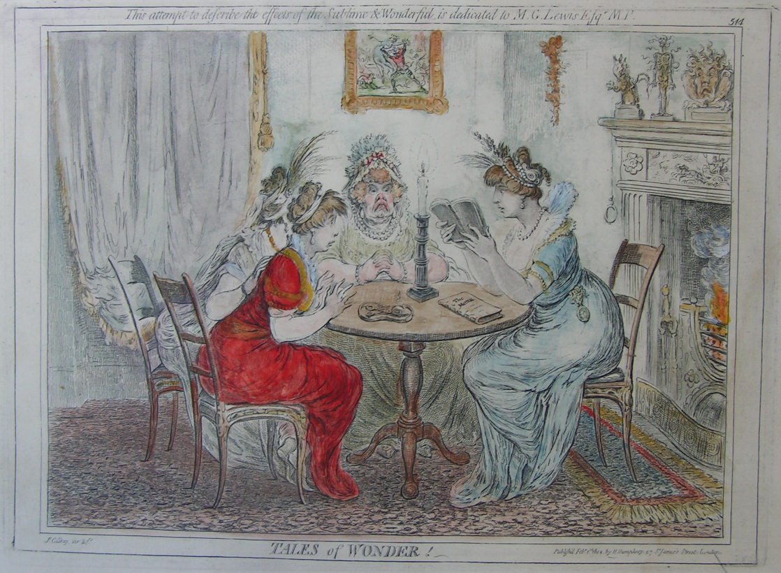 Etching - Tales of Wonder. This attempt to describe the effects of the Sublime & Wonderful is dedicated to M.G.Lewis Esq MP - Gillray