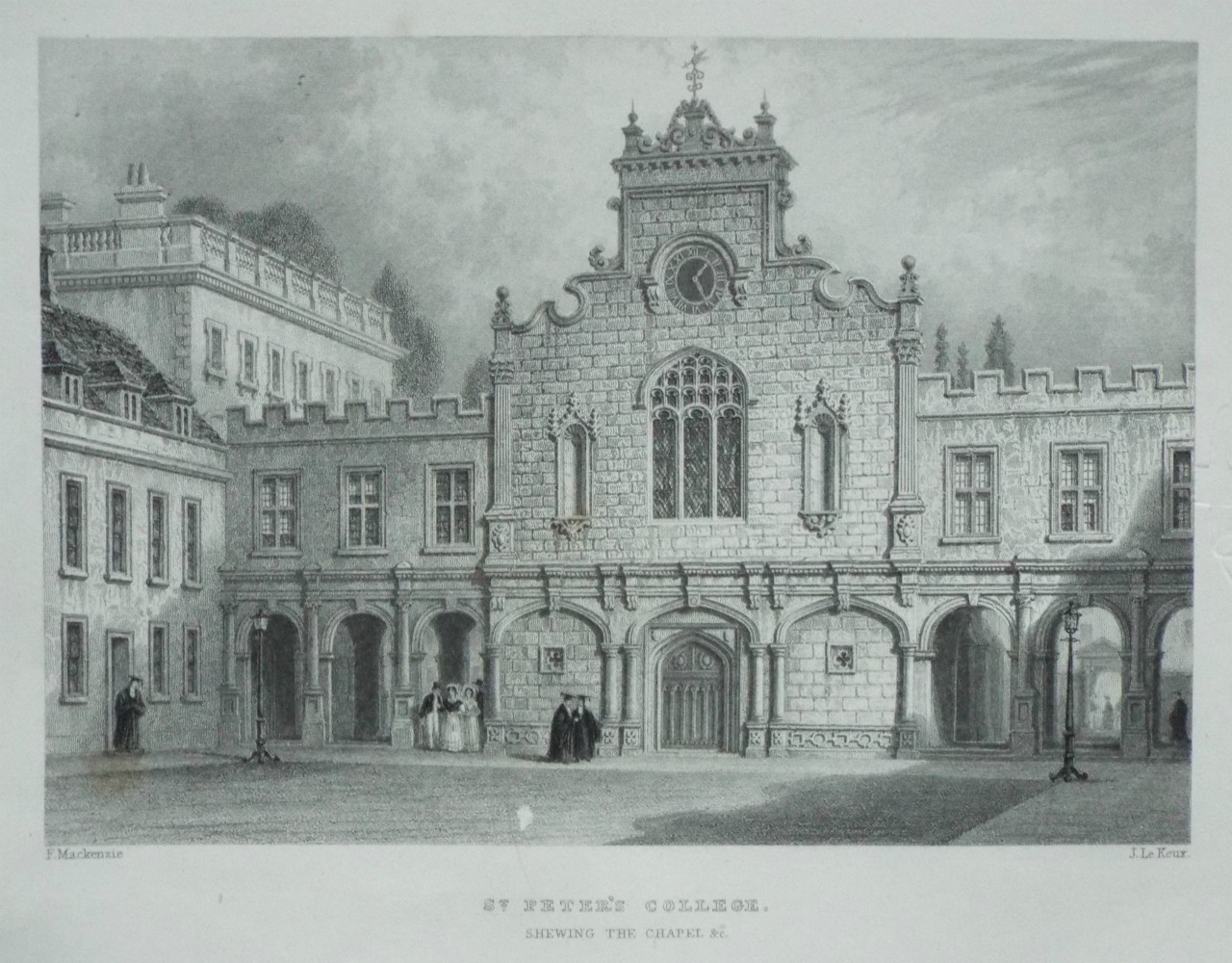 Print - St. Peter's College, shewing the Chapel &c. - Le