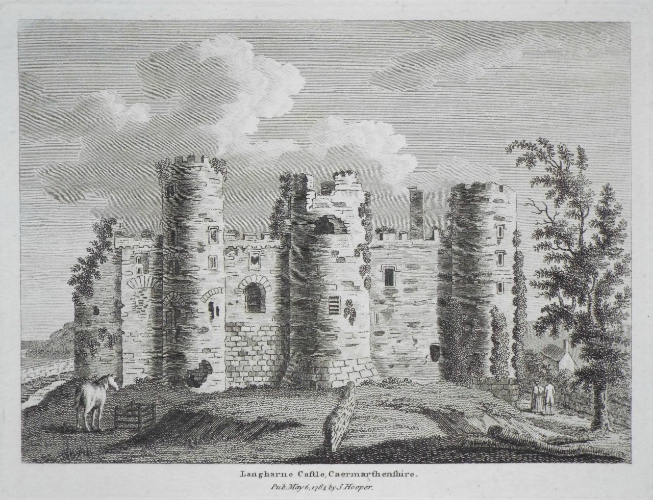 Print - Langharne Castle, Caermarthenshire.