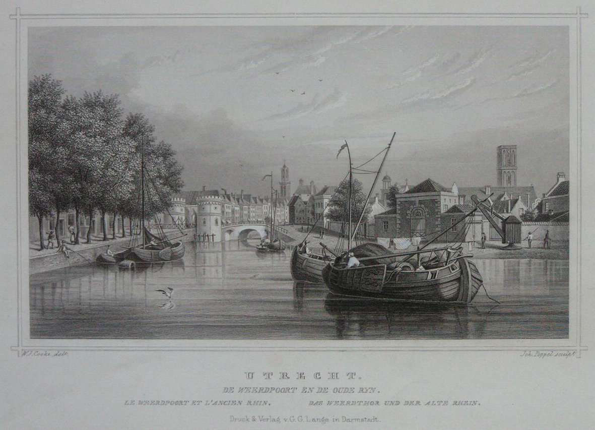 Print - Utrecht. De Oude Gracht. L'Ancien Gracht. Alte Gracht. - Poppel