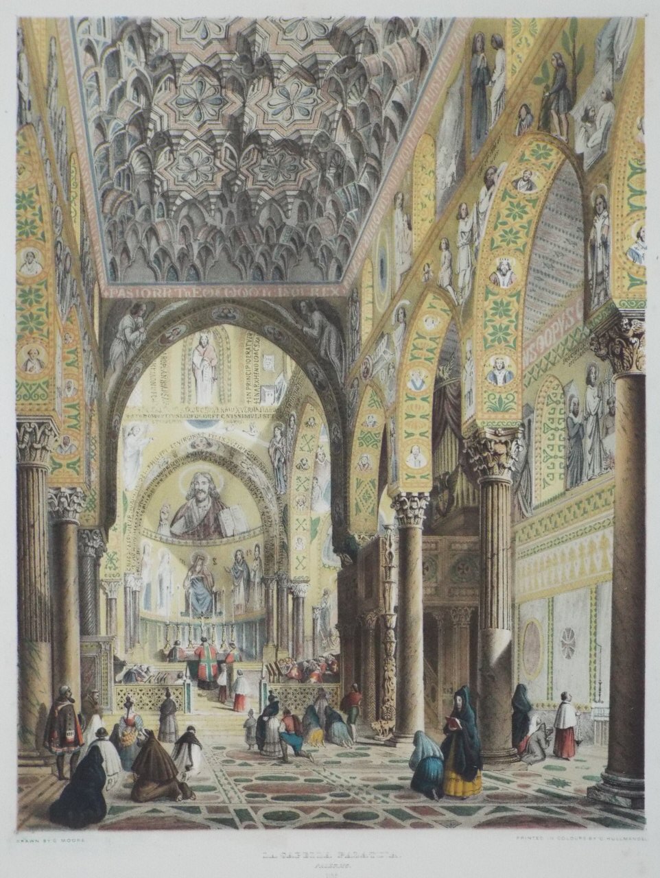 Lithograph - La Capella Palatina. Palermo. 1132 - Moore