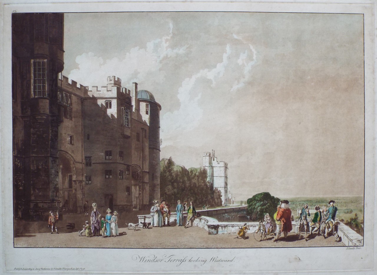 Aquatint - Windsor Terrass looking Westward. - Sandby
