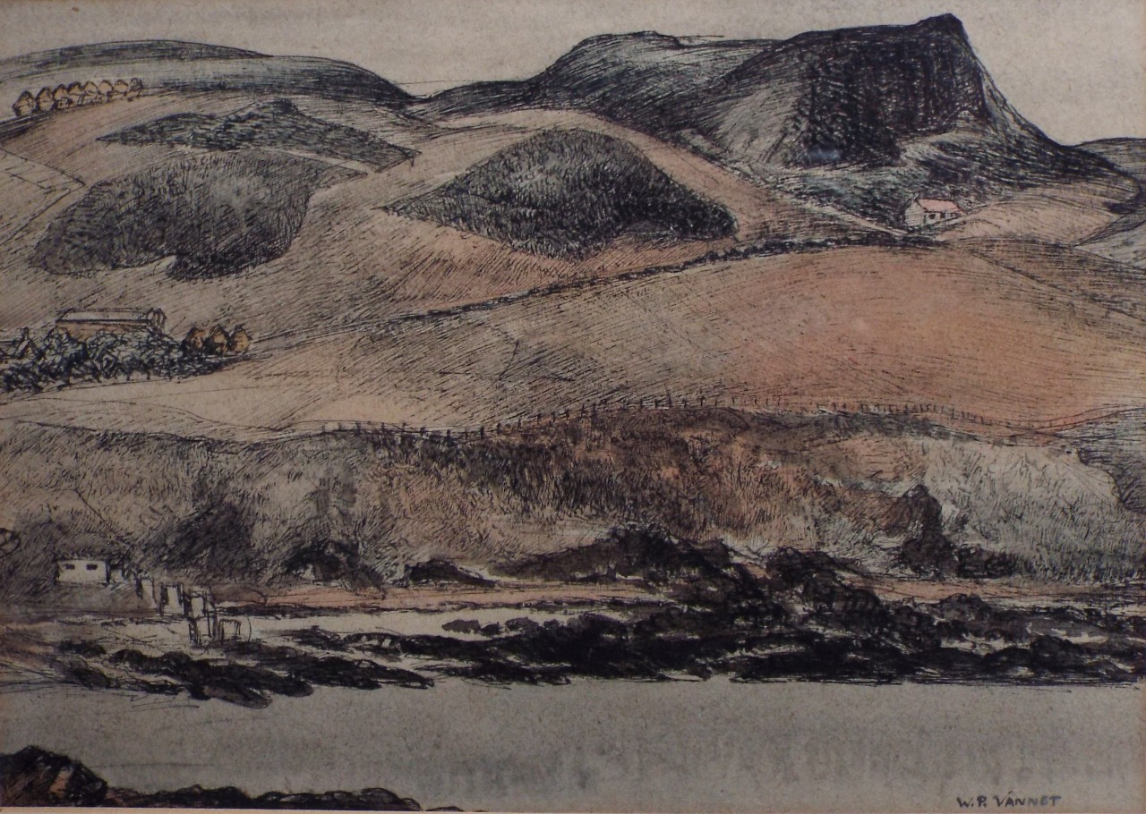 Charcoal and watercolour - Craig David, Inverbervie.