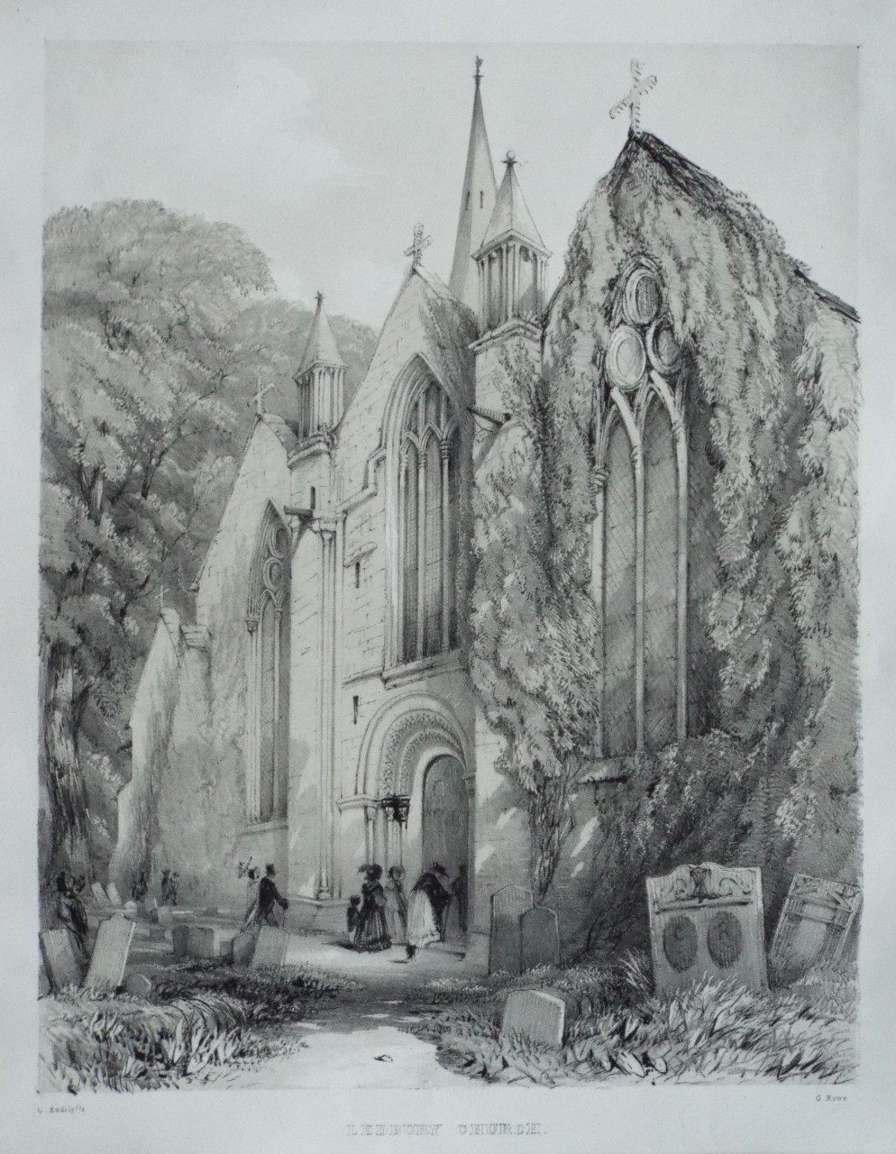 Lithograph - Ledbury Church - Rowe
