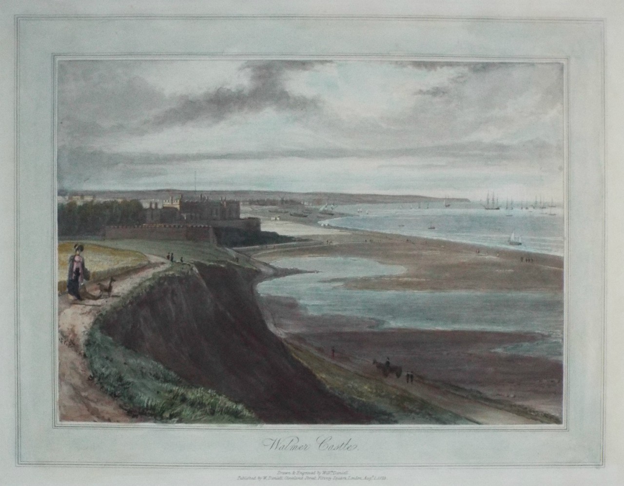 Aquatint - Walmer Castle. - Daniell