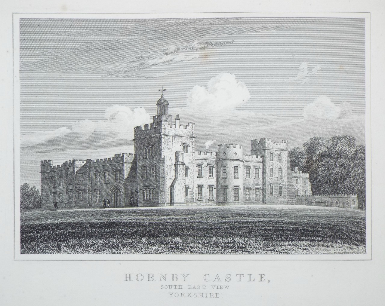 Print - Hornby Castle, South East View Yorkshire. - Adlard