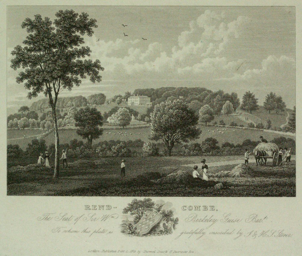 Print - Rend-combe. The Seat of Sir Wm Berkeley Guise Bart. - Storer