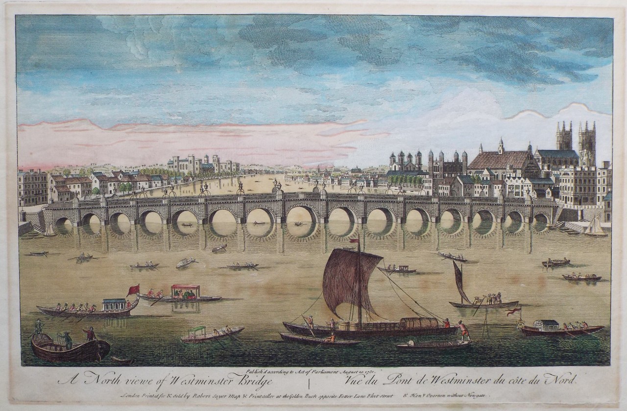 Print - A North viewe of Westminster Bridge | Vue du Pontde Westminster du Cote du Nord.