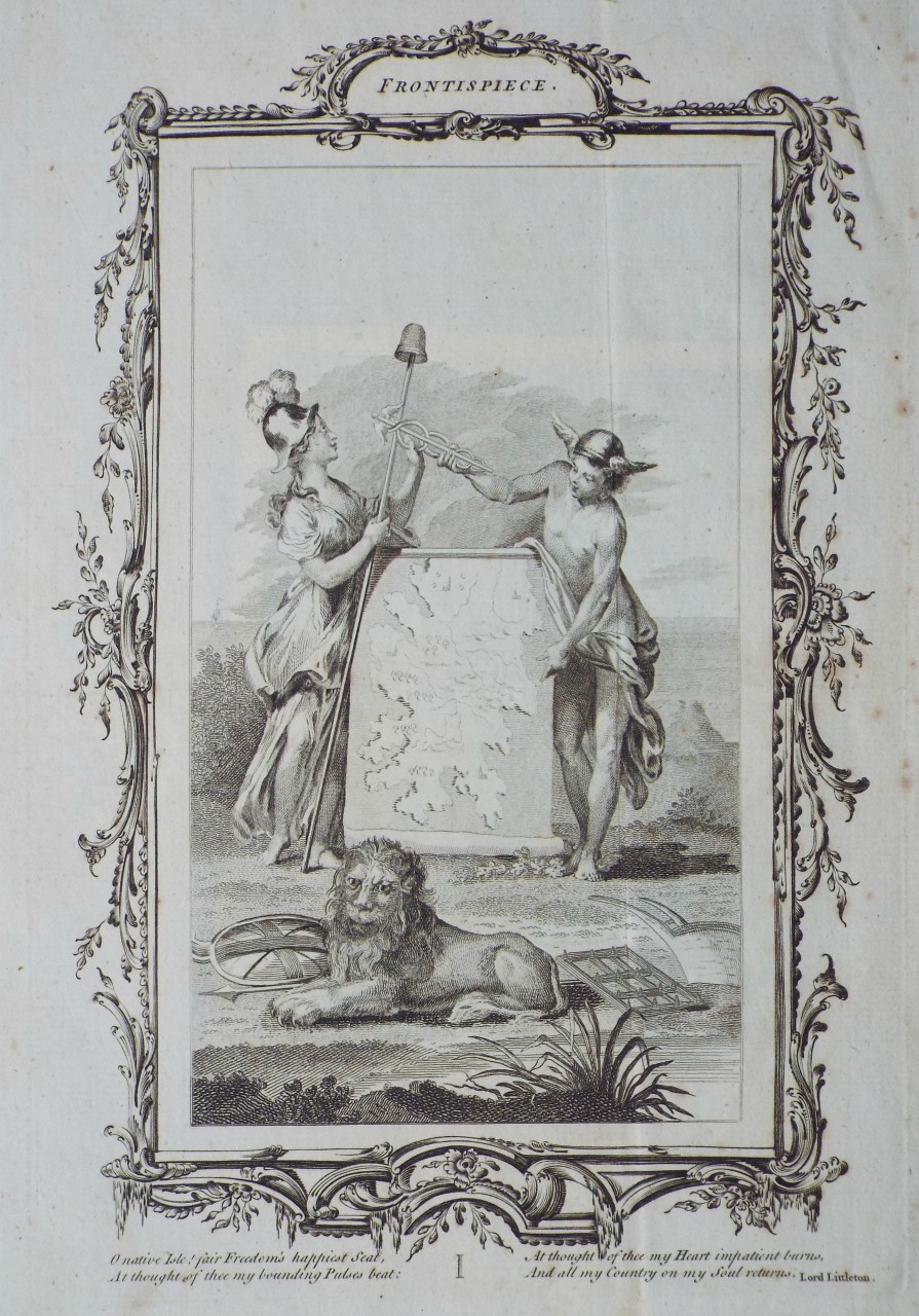 Print - Frontispiece. (Britannia and Hermes holding a map)