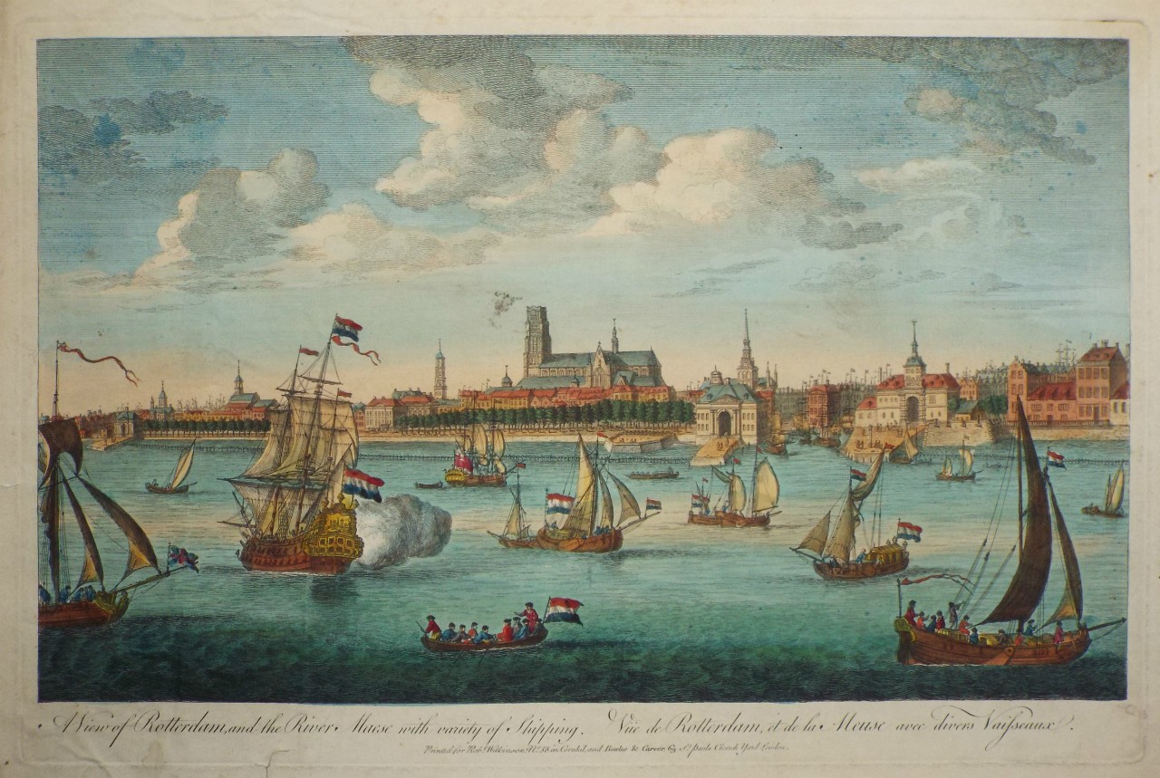 Print - A View of Rotterdam, and the River Maese with Variety of Shipping.
Vue de Rotterdam, et de la Meuse avec diver Vaisseaux.