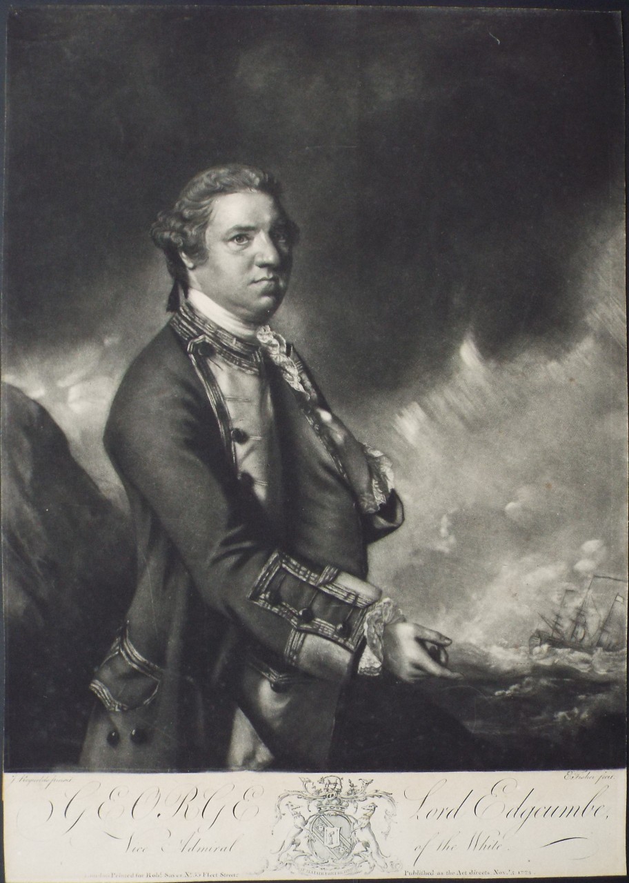 Mezzotint - George Lord Edgcumbe, Vice Admiral of the White. - Fisher