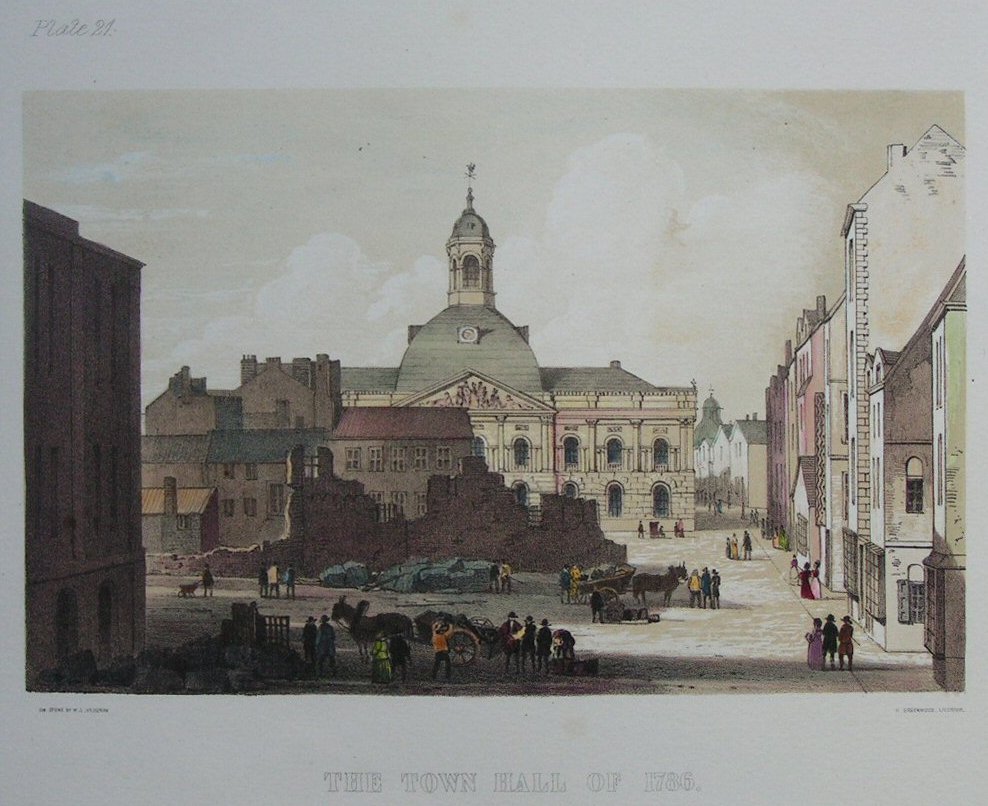 Lithograph - The Town Hall of 1786 - Greenwood