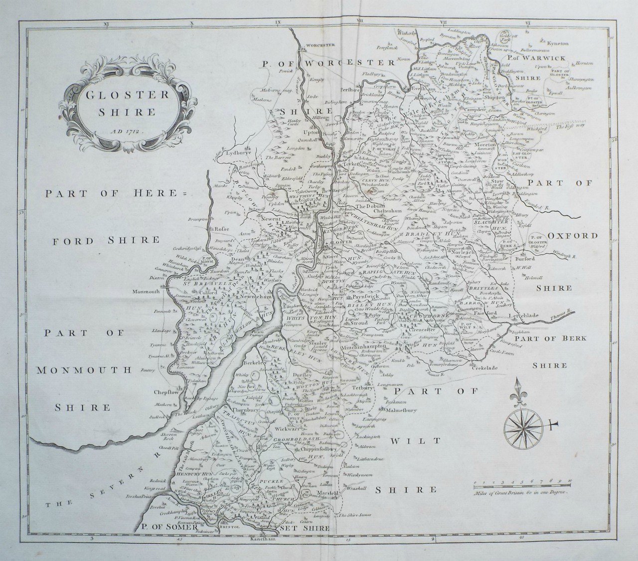Map of Gloucestershire - Moll-Atkyns