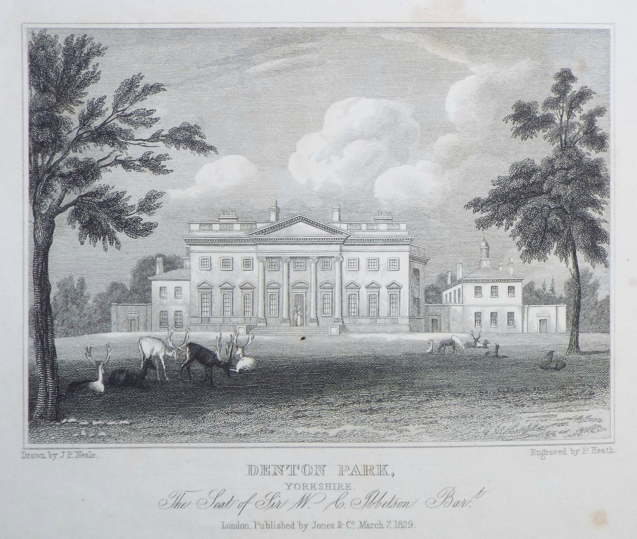 Print - Denton Park, Yorkshire. The Seat of W. C. Ibbetson Bart. - Heath