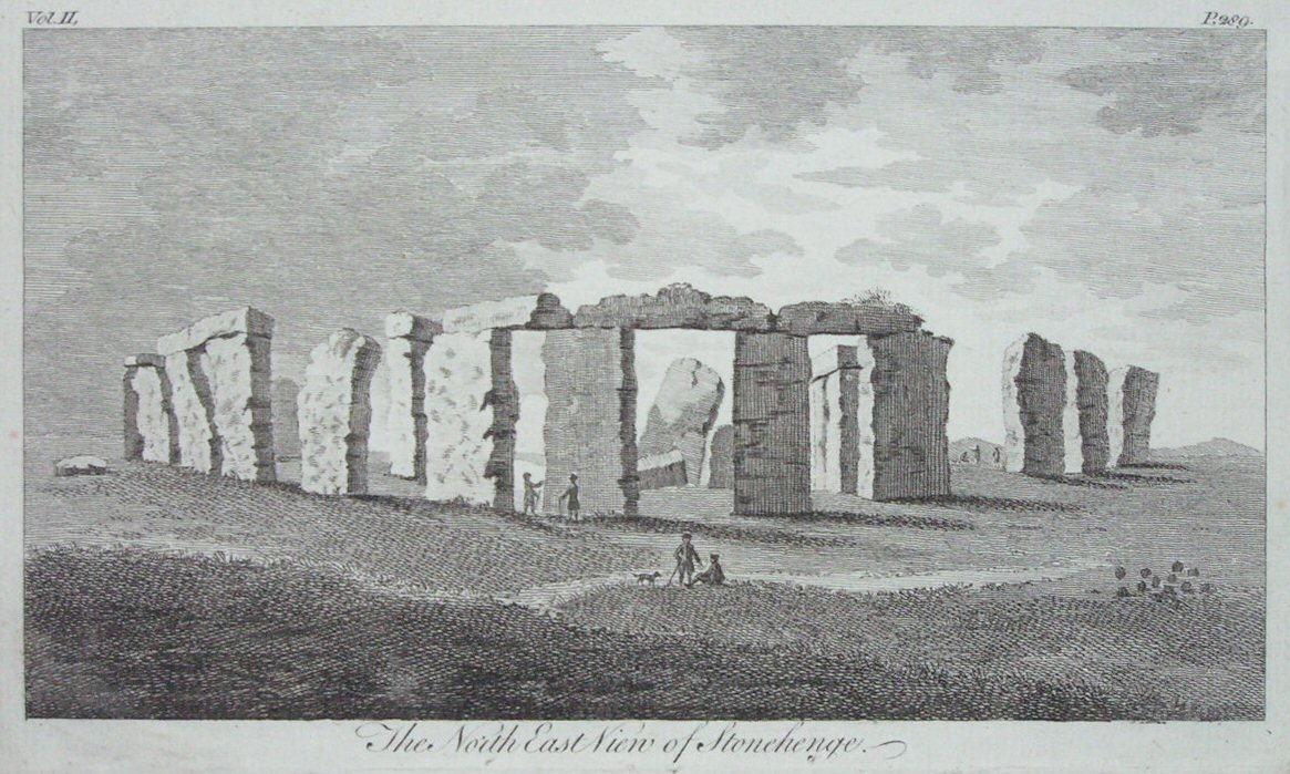 Antique Print - The North East View of Stonehenge