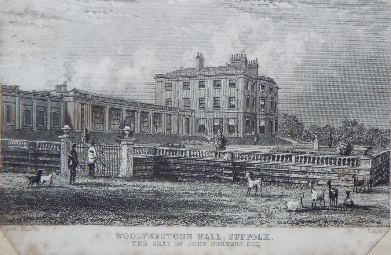 Print - Woolverstone Hall, Suffolk. The Seat of John Berners Esq. - 