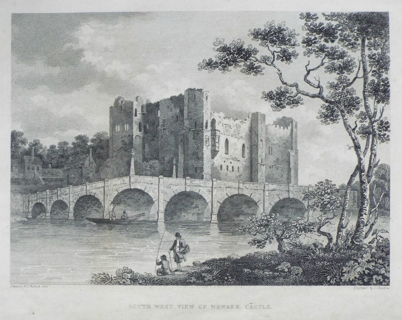 Print - South West View of Newark Castle. - Sparrow