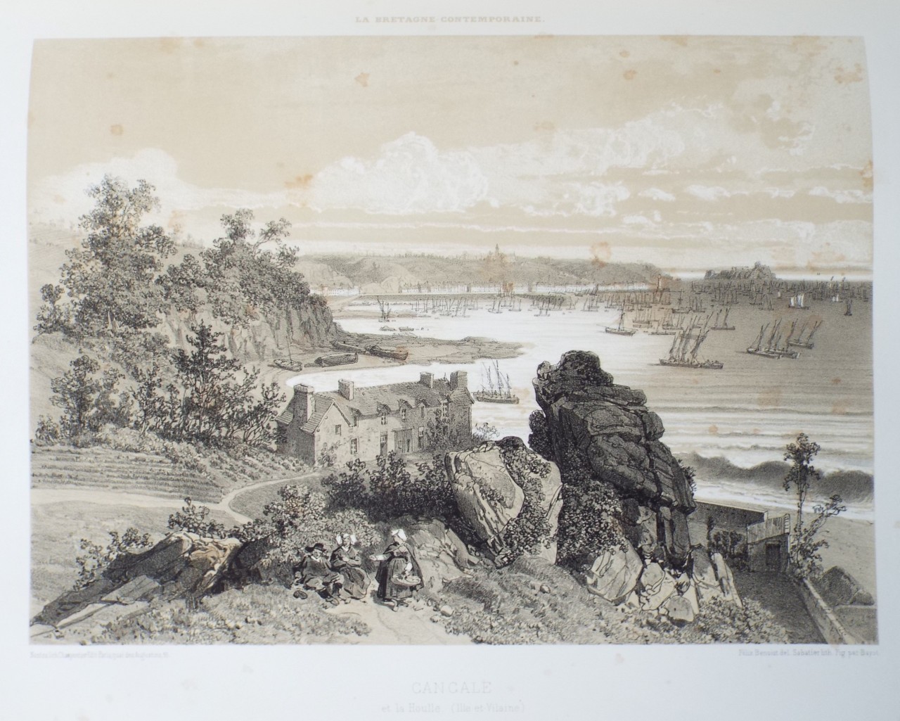 Lithograph - Cancale et la Houle. (Ille-et-Vilaine) - 