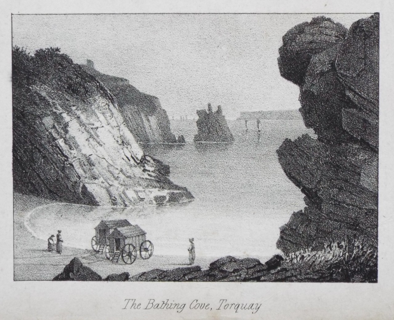 Lithograph - The Bathing Cove, Torquay