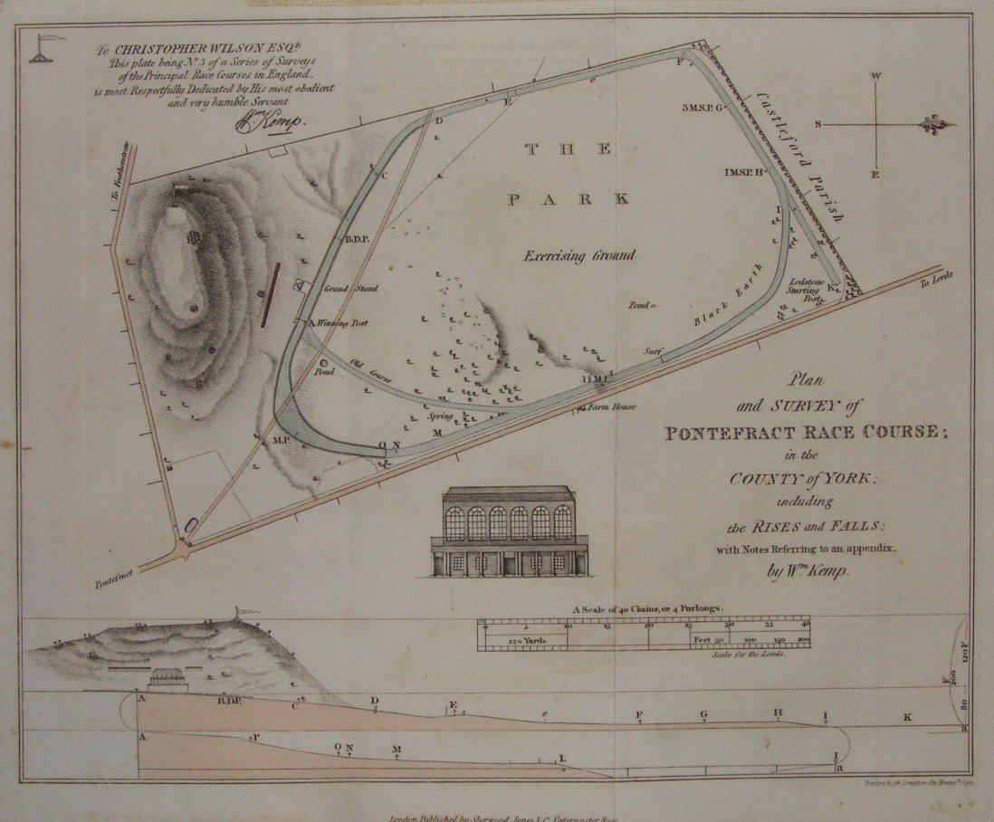 Print - Plan and Survey of the Pontefract Racecourse in the County of York - 