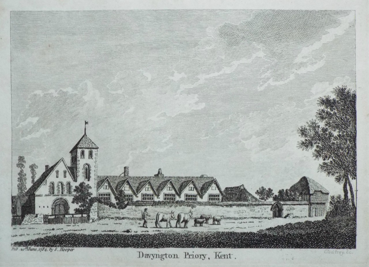 Print - Davyngton Priory, Kent. - 