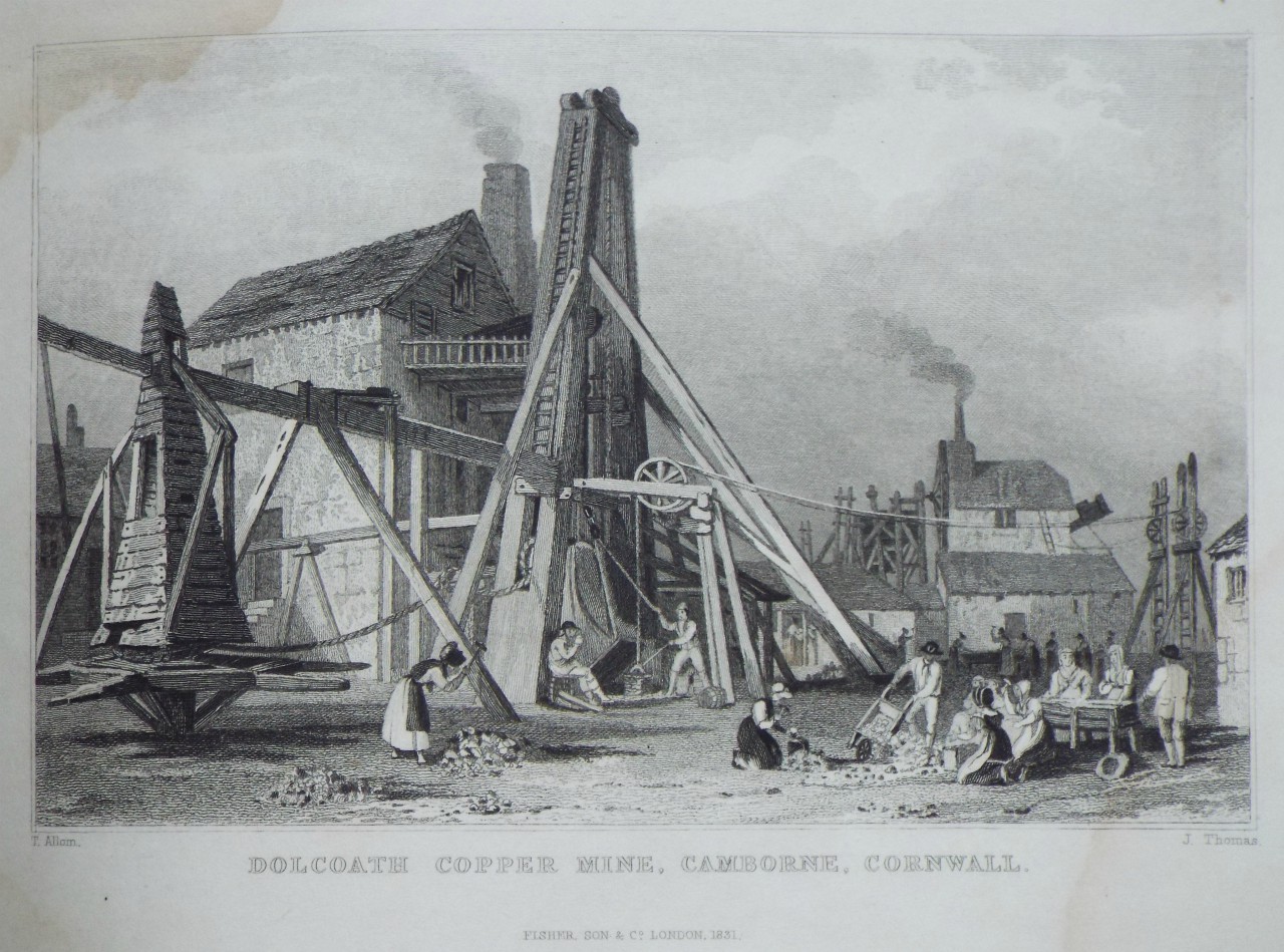 Print - Dolcoath Copper Mine, Camborne, Cornwall. - Thomas