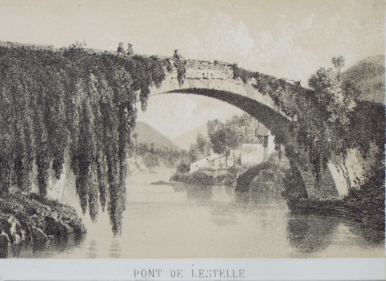 Lithograph - Pont de Lestelle