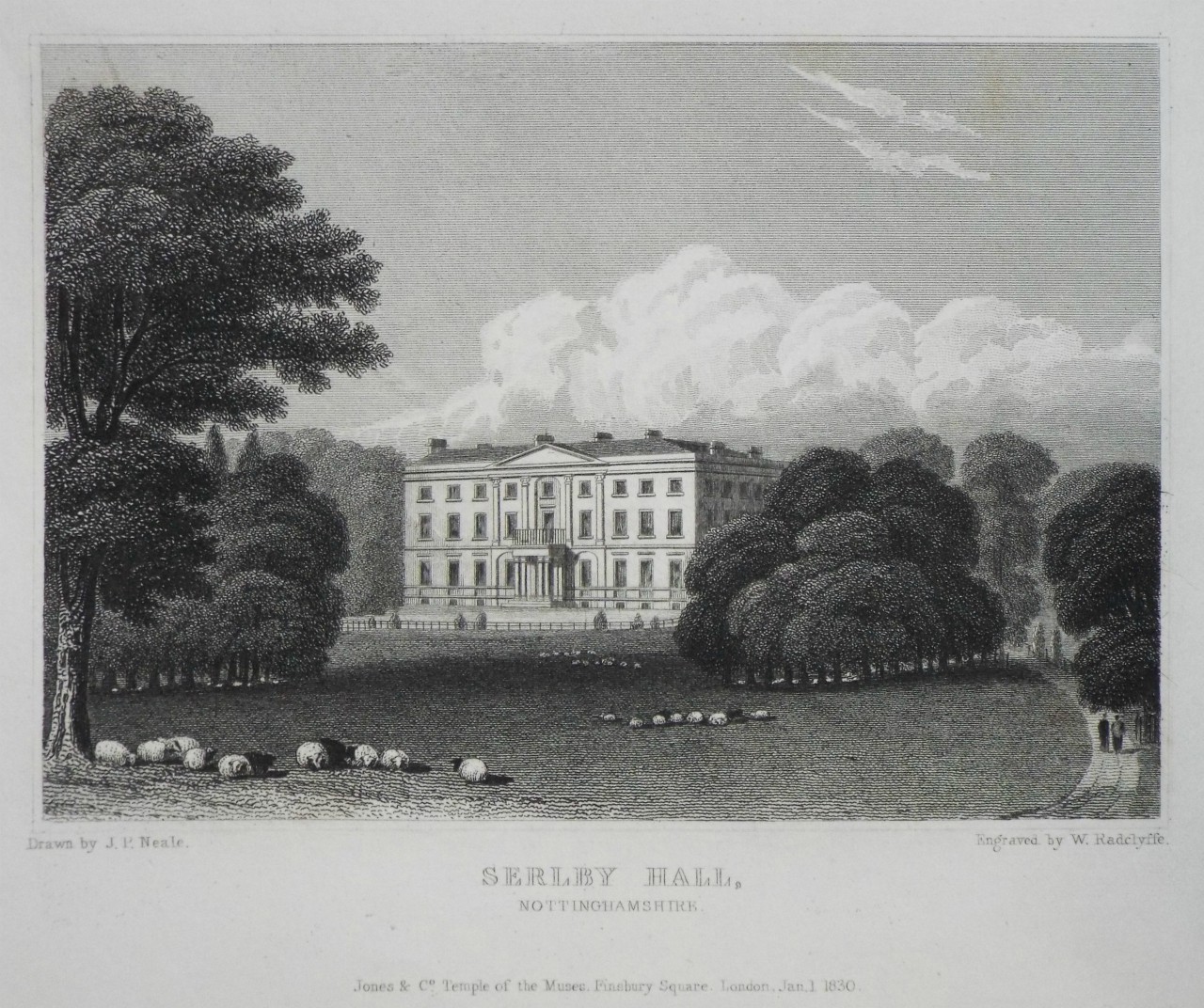 Print - Serlby Hall, Nottinghamshire. - Radclyffe