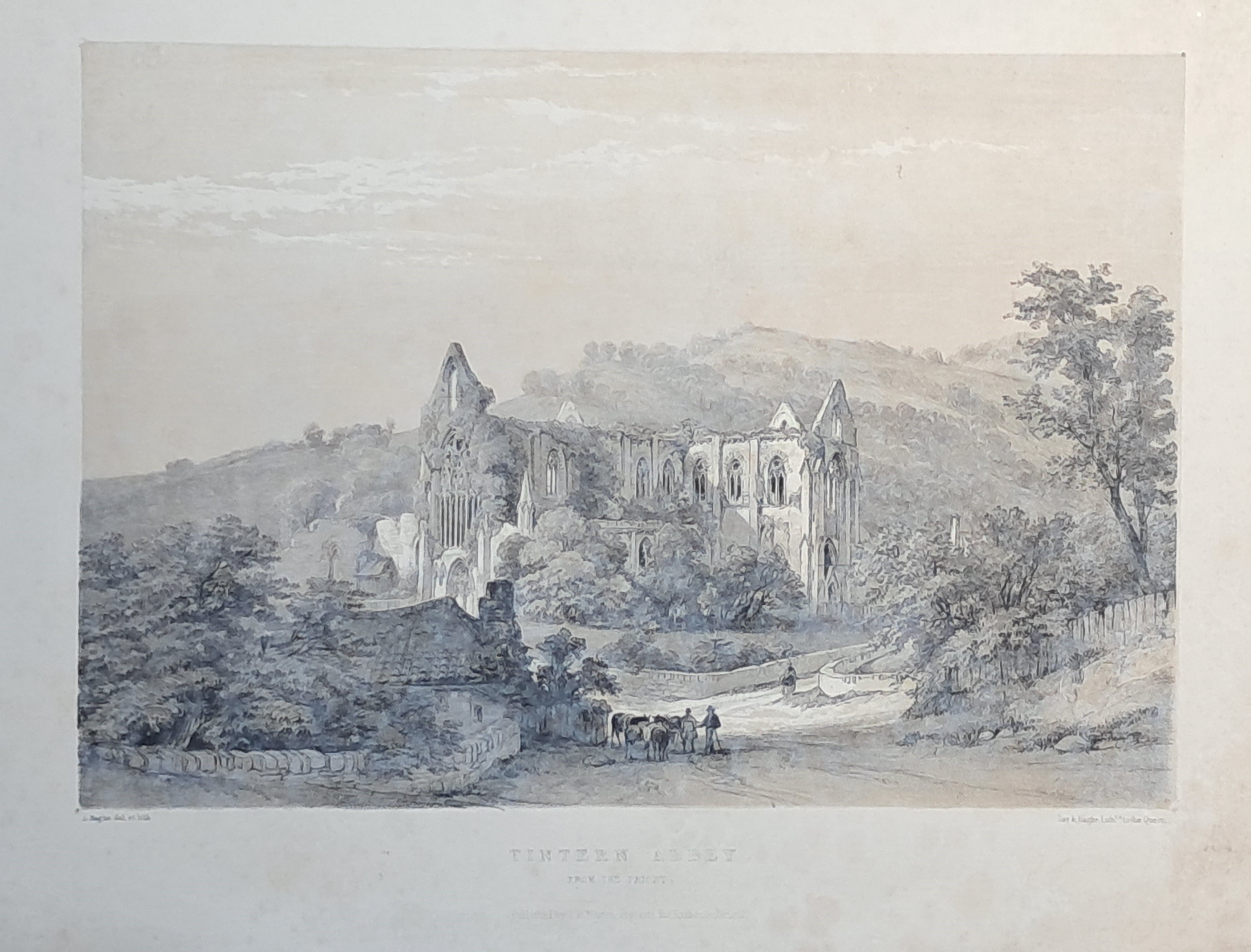 Lithograph - Tintern Abbey from the Priory. - Haghe