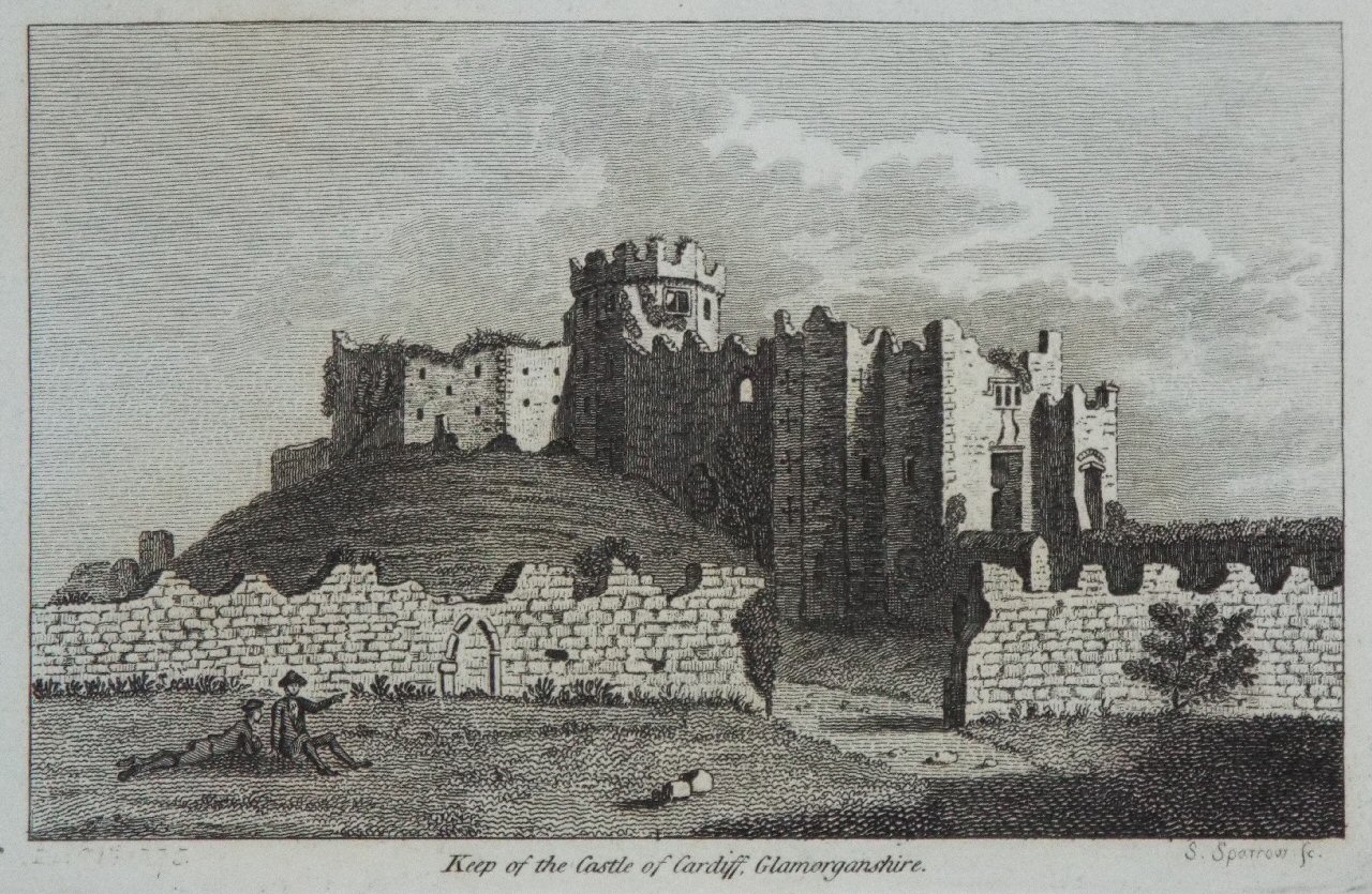 Print - Keep of the Castle of Cardiff, Glamorganshire. - Sparrow