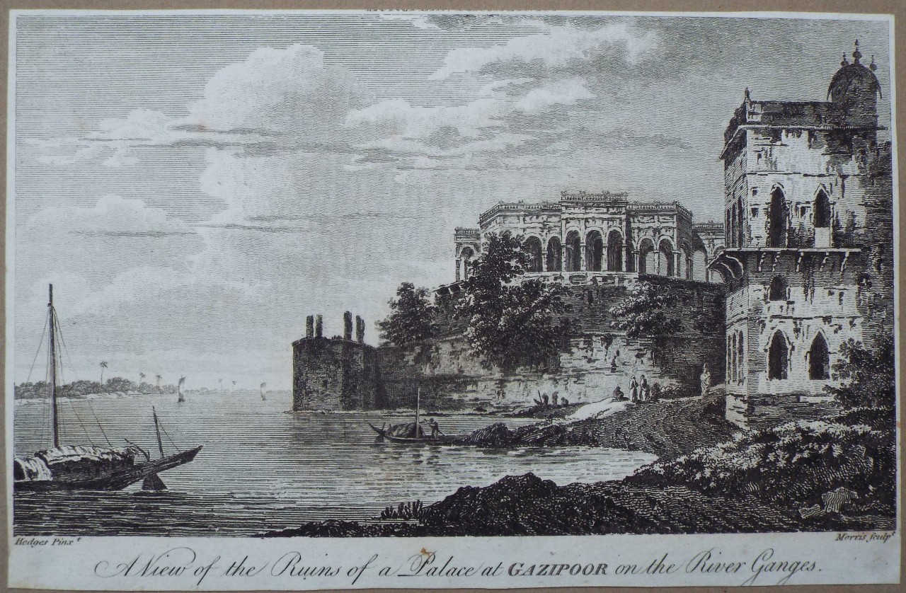 Print - A View of the Ruins of a Palace at Gazipoor on the River Ganges. - 