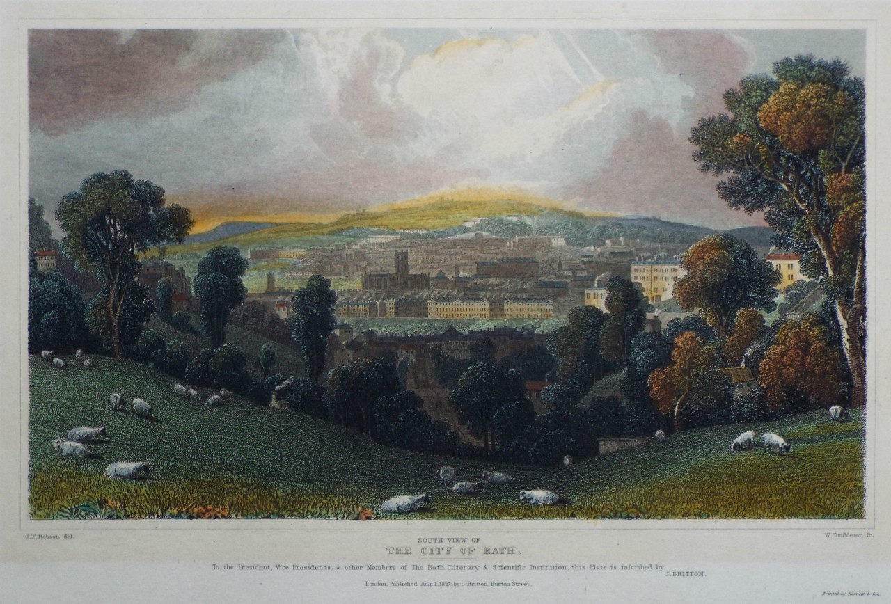 Print - South View of the City of Bath - Tombleson