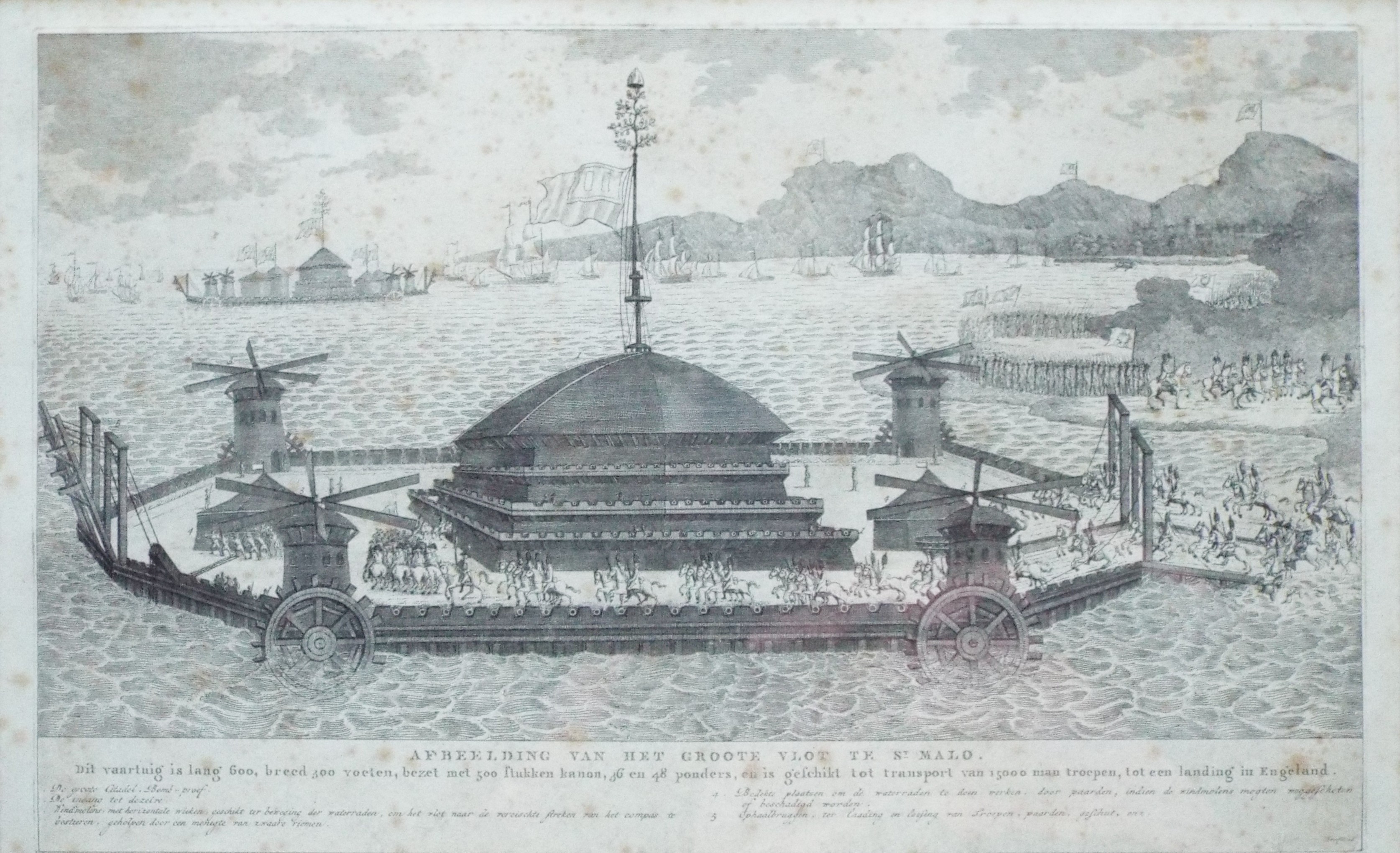 Print - Afbeelding van Het Groote Vlot te St. Malo.
