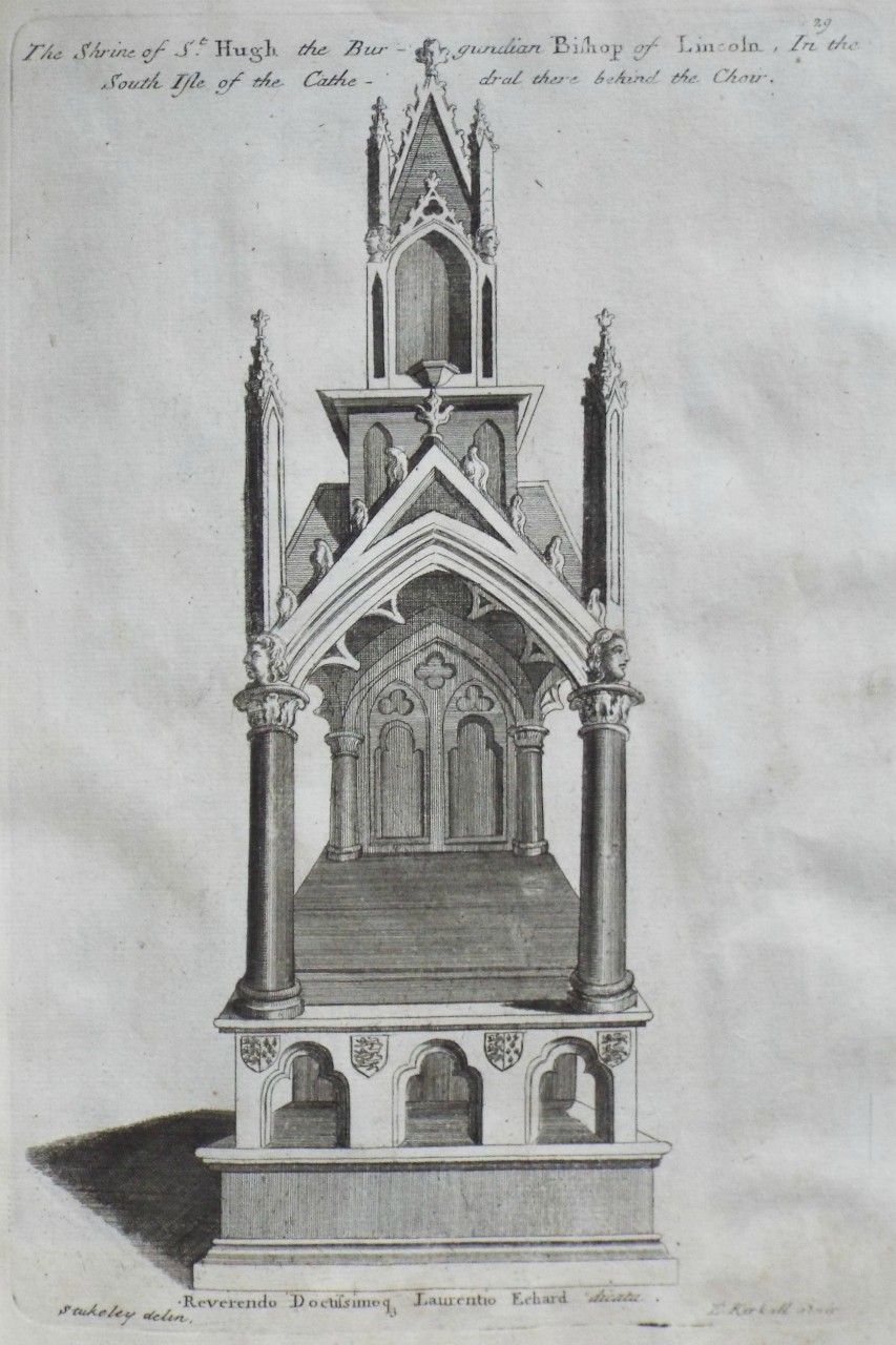 Print - The Shrine of St. Hugh the Bur-gundian Bishop of Lincoln, In the South Isle of the Cathe-dral there behind the Choir. - Kirkall