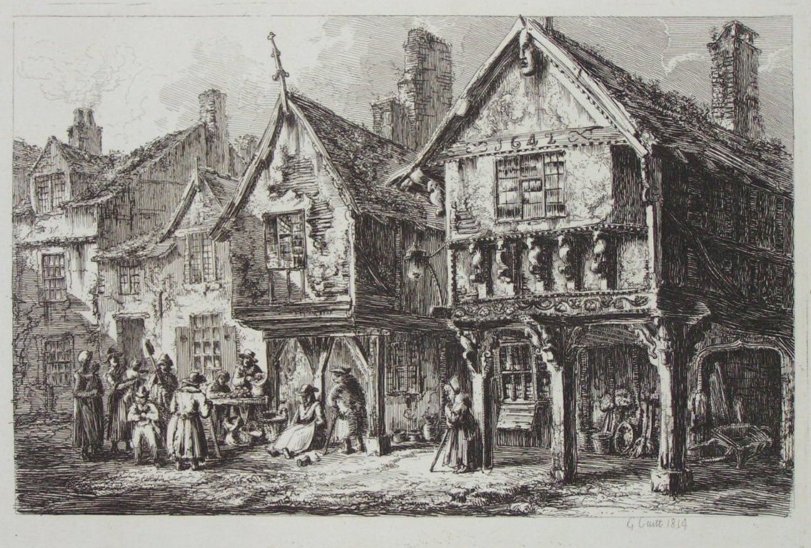 Etching - (Chester old houses) - Cuitt