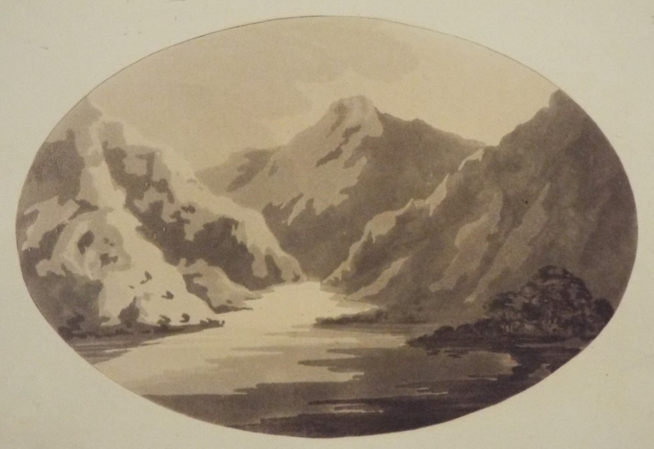Aquatint - (Landscape of lake and mountains) - Gilpin