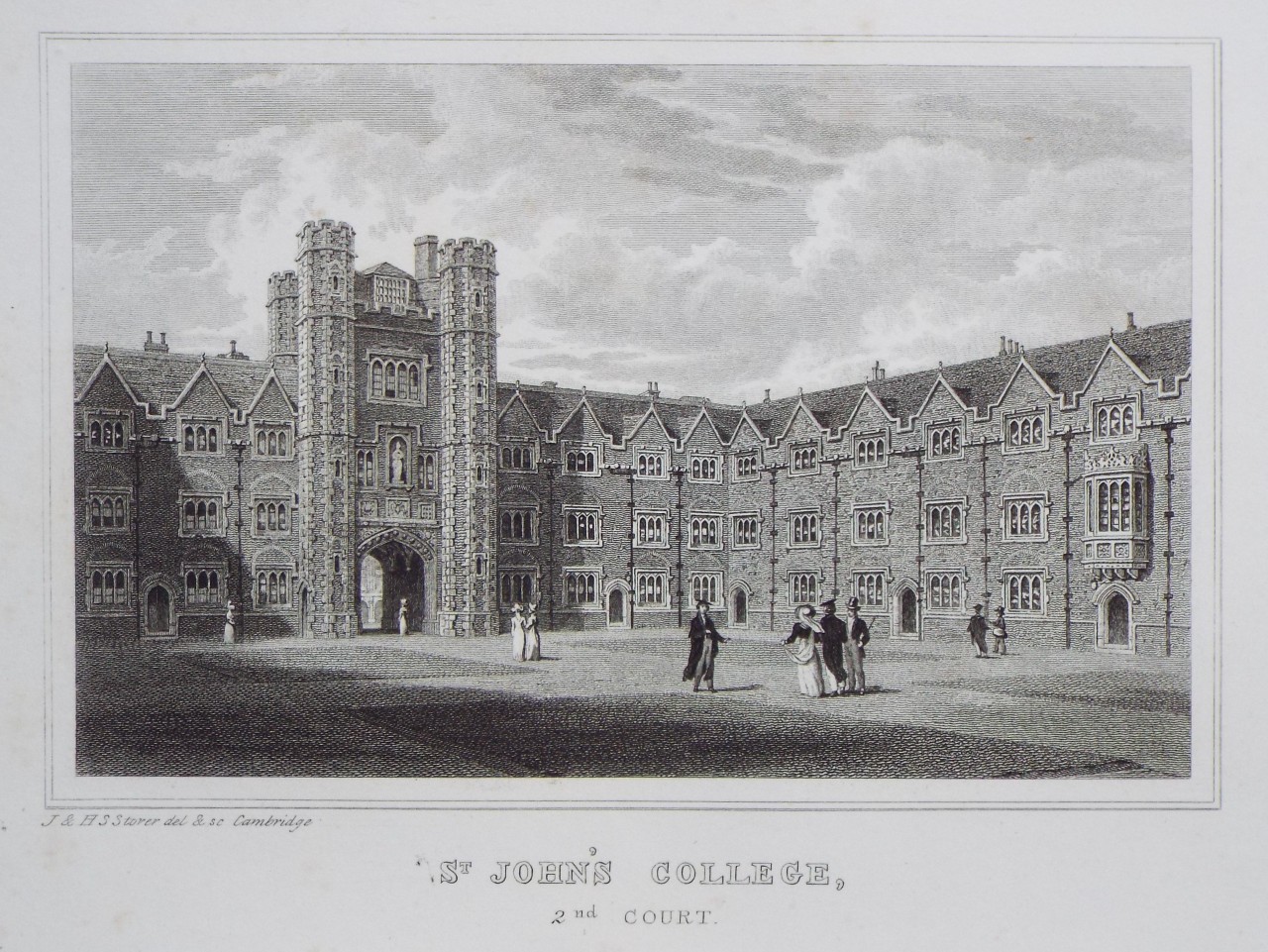 Print - St. John's College, 2nd Court. - Storer