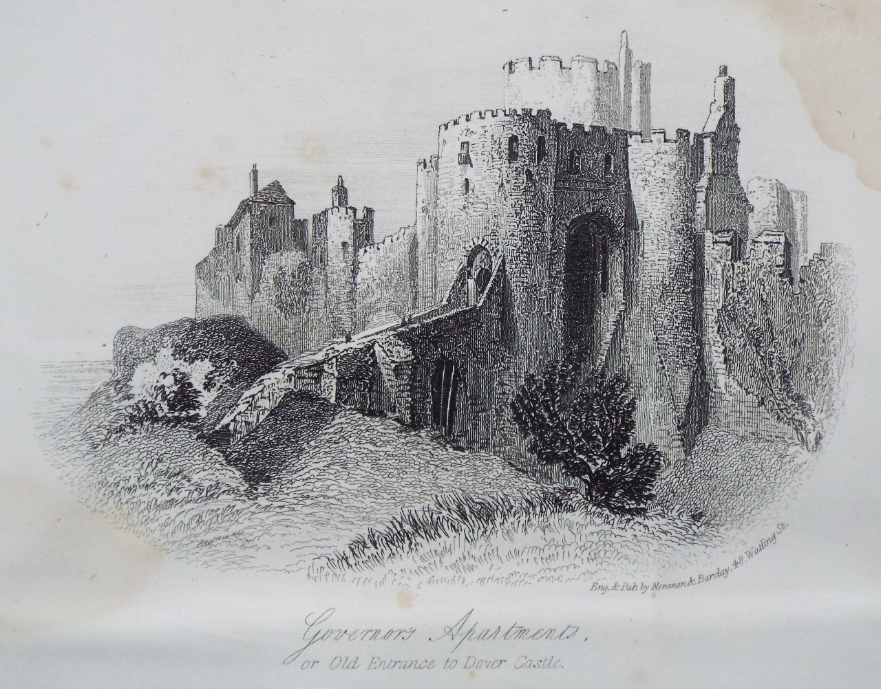 Steel Vignette - Governor's Apartments, or Old Entrance to Dover Castle. - Newman