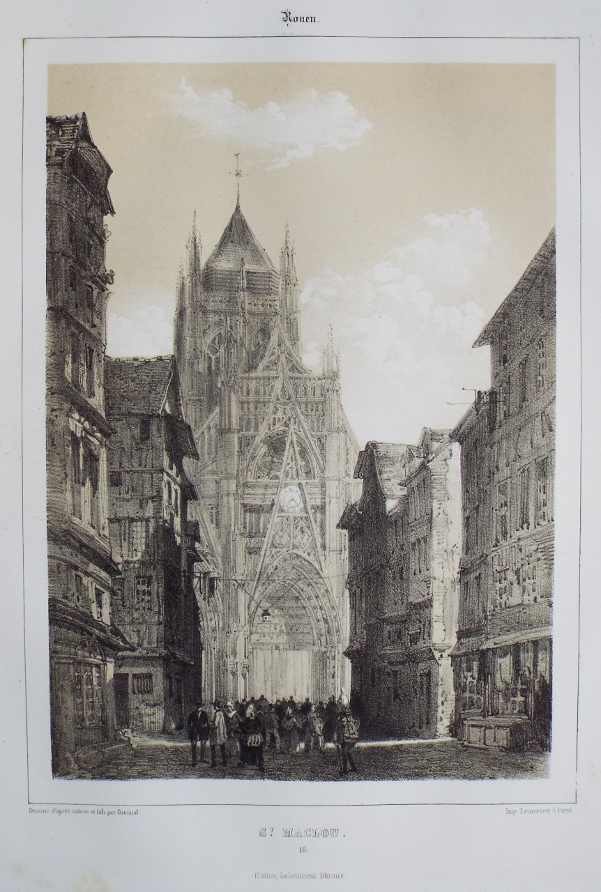 Lithograph - Rouen. St. Maclou. - Mansson