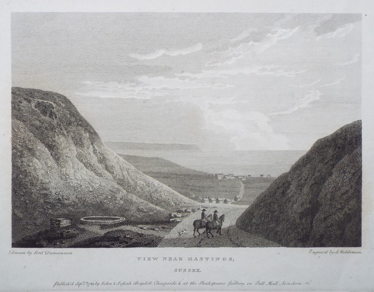 Print - View near Hastings, Suffolk. - Middiman