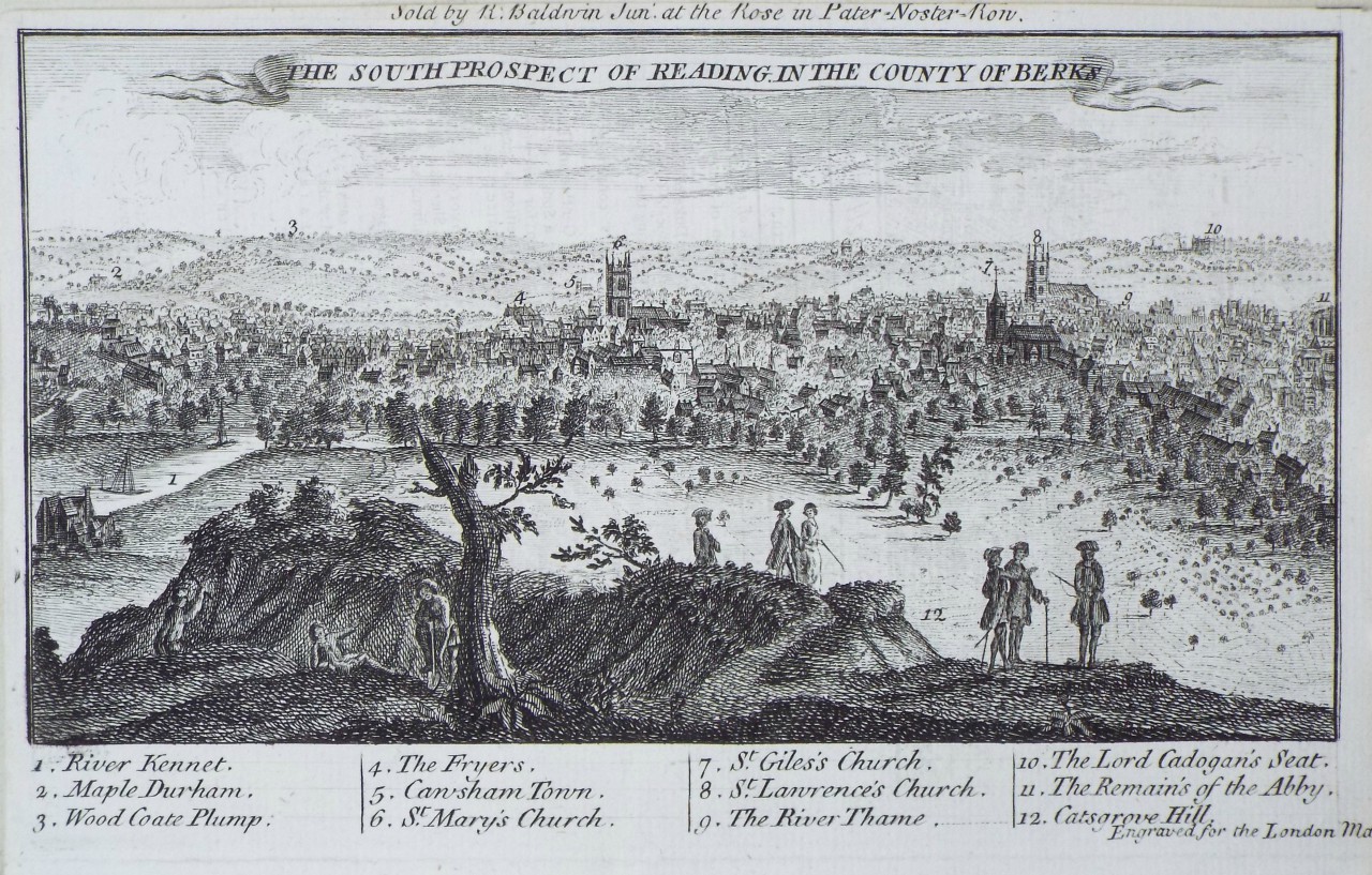Print - The South Prospect of Reading in the County of Berks