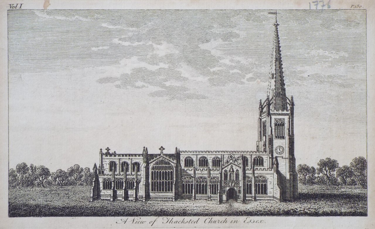 Print - A View of Thacksted Church in Essex.
