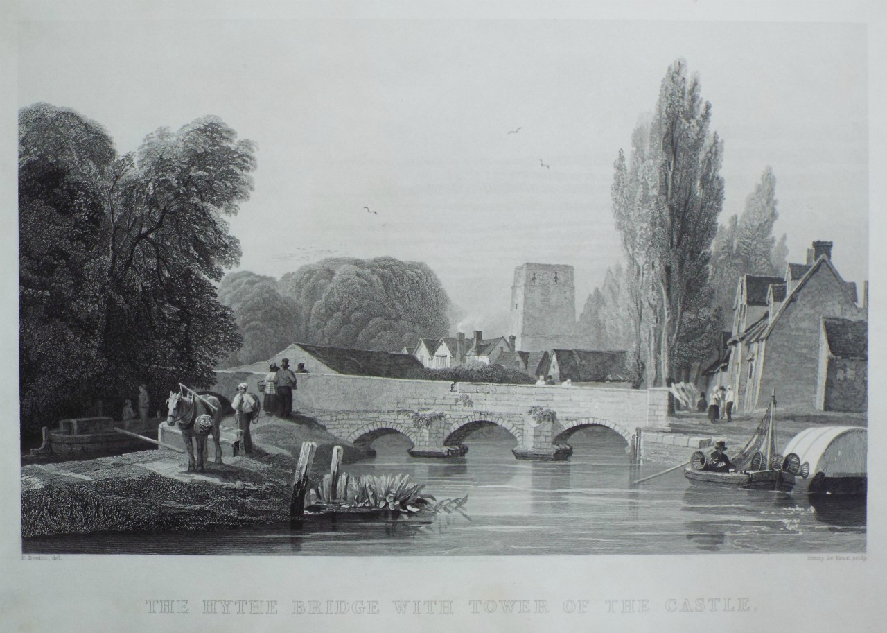 Print - The Hythe Bridge with Tower of the Castle. - Le