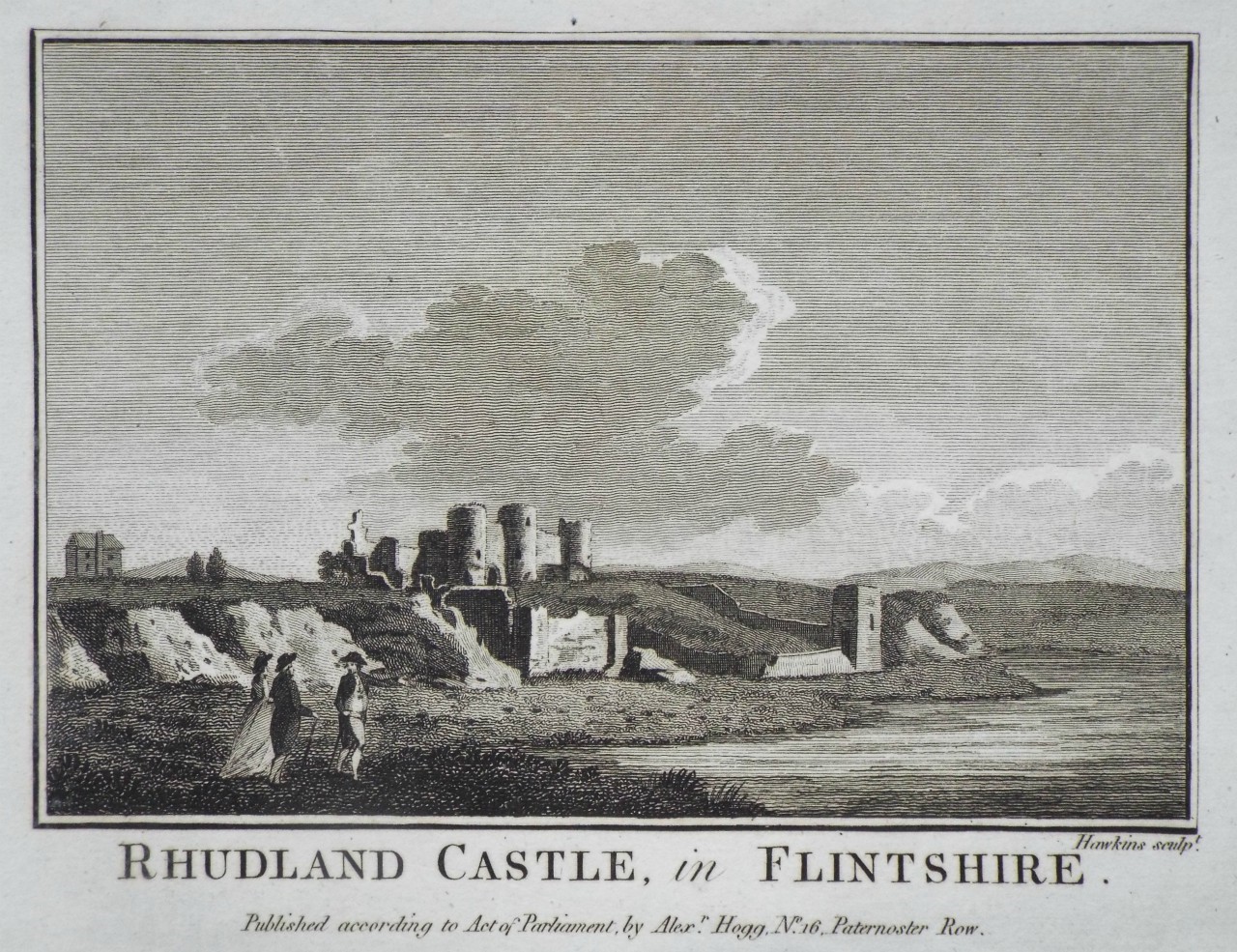 Print - Rhudland Castle, in Flintshire. - 
