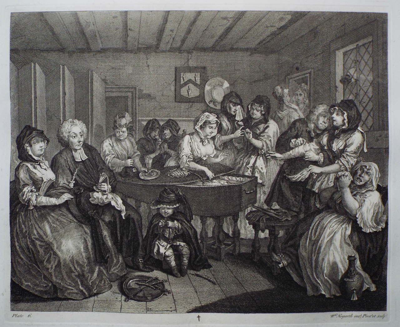 Print - (A Harlot's Progress) Plate 6. - Hogarth