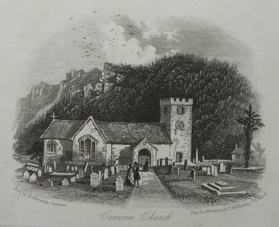 Steel Vignette - Corwen Church. - Newman