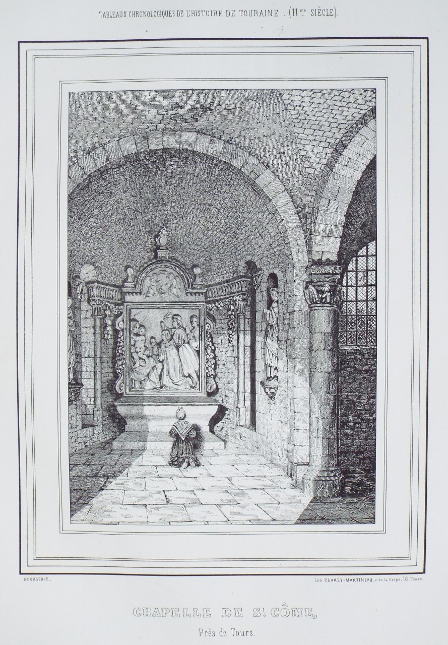 Lithograph - Chapelle de St. Come, Pres de Tours.