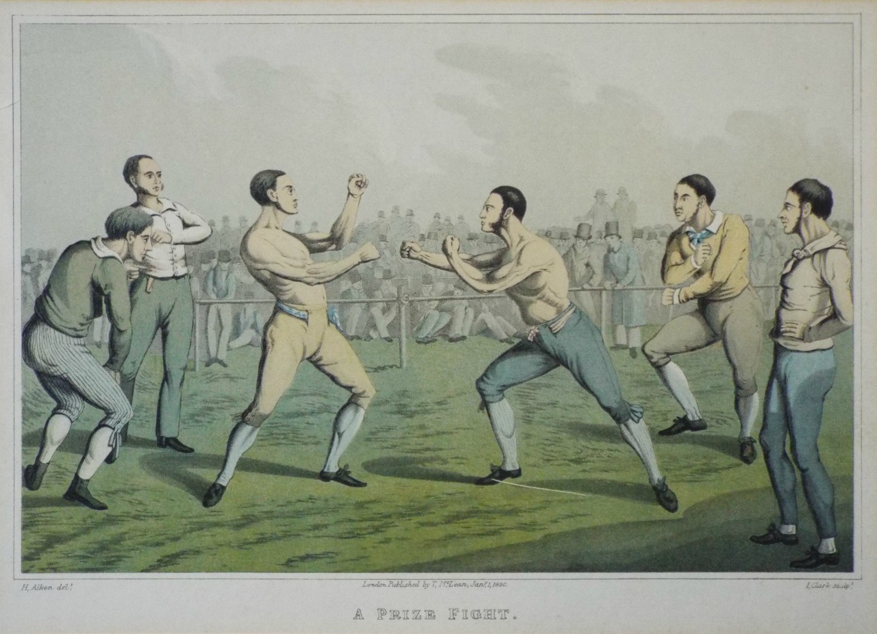 Aquatint - A Prize Fight. - Clark