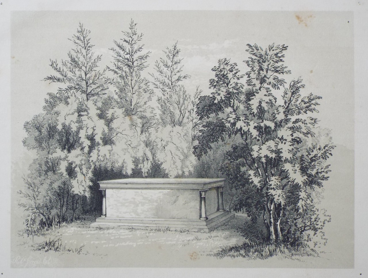 Lithograph - The Tomb of Mr. Beckford. - Groom