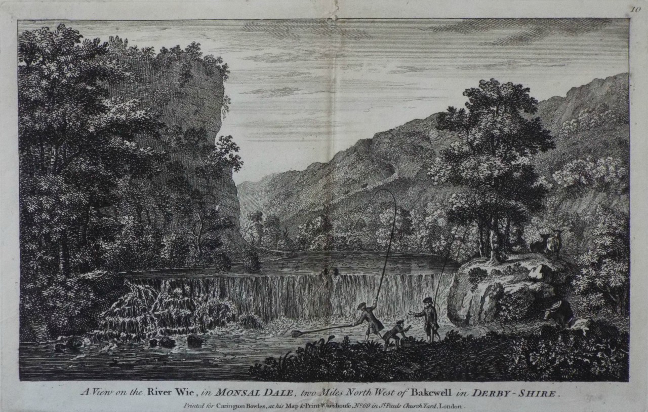 Print - A View on the River Wye, in Monsal Dale, two Miles North West of Bakewell, in Derby-shire.